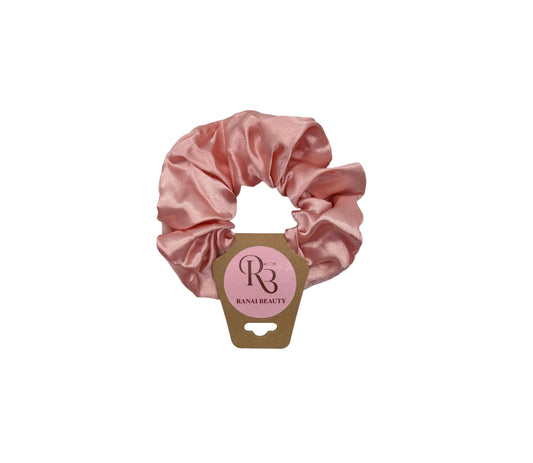 Pink Satin Scrunchie